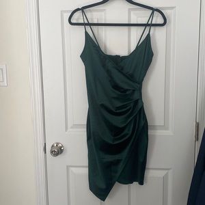 Satin green dress